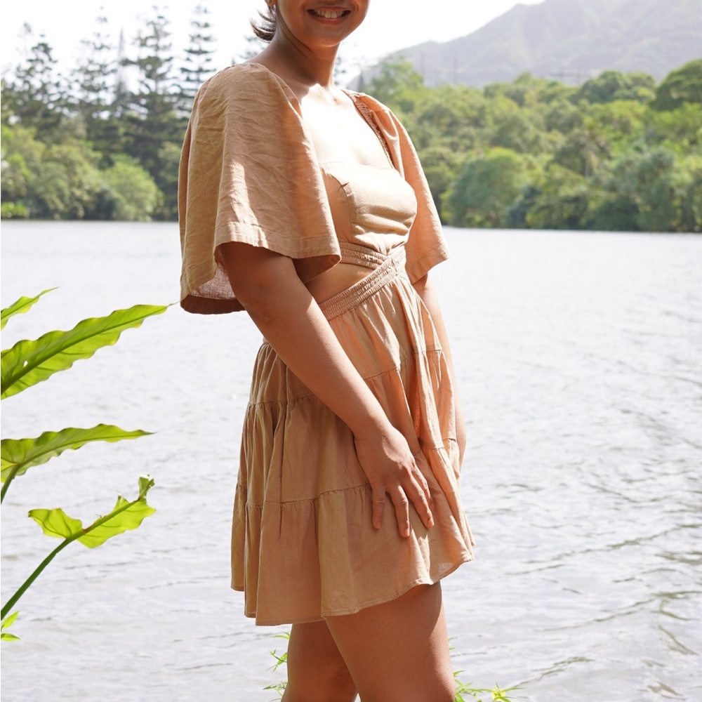 Free People Backless Dress in Peach